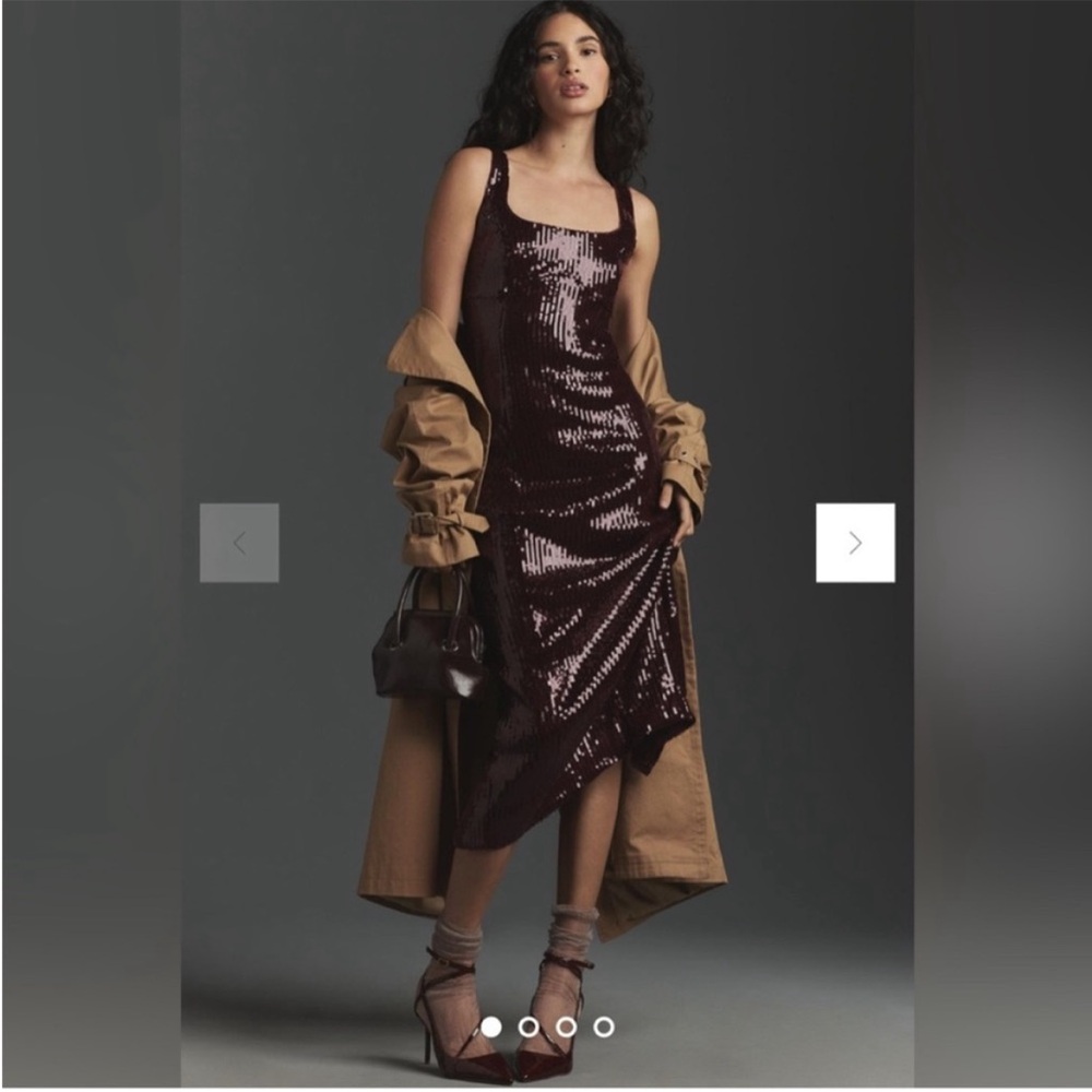 *NEW* Anthropologie Burgundy Sequin Dress
